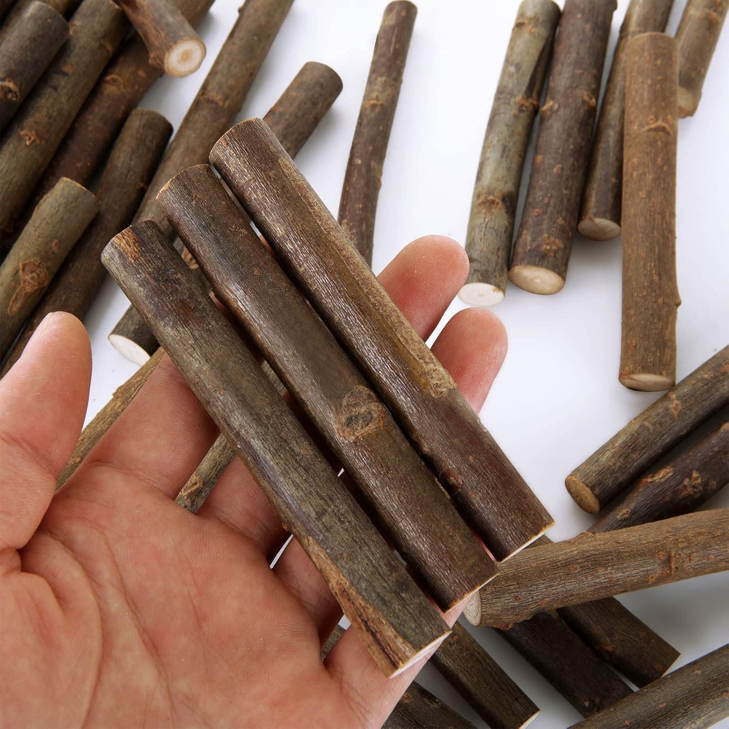 100PCS 4 inch Wood Log Sticks for Crafts 0.4-0.6 inch in Diameter - Natural Twigs Sticks- Birch Wood Craft Sticks for DIY Rustic Home Decor School Projects Crafting Filler