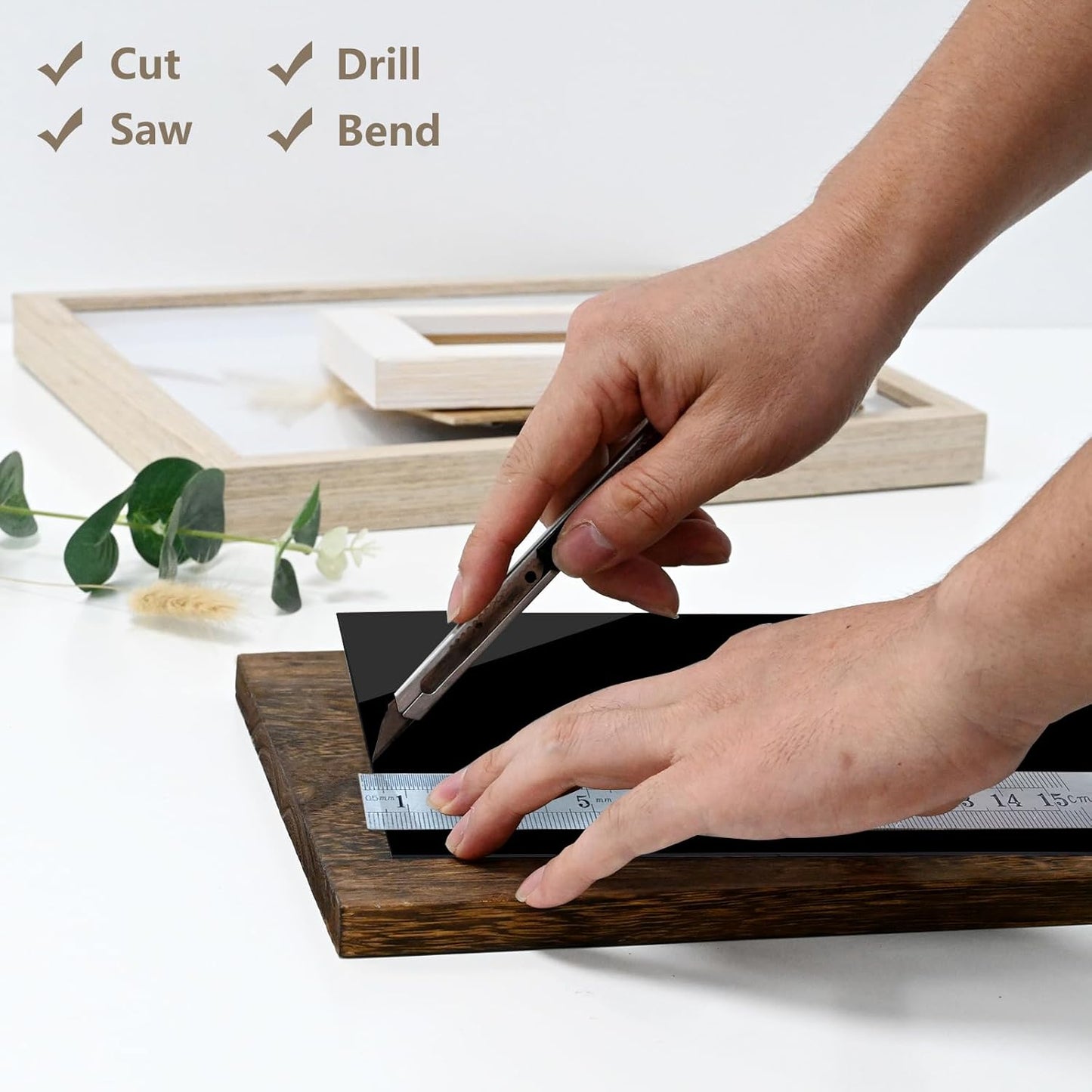 Egofine 5" x 7" Black Plexiglass Sheets 20 Pack 0.04 Inch Cast Acrylic Sheet Thick for DIY Craft Projects, Painting, Photography, Sign, Display Stand, Home Decor, Easy to Cut