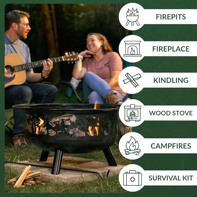 Plow & Hearth 2 LBS Fatwood Fire Starter Sticks Organic Kindling, Easy Ignition Fat Wood, All Natural Firestarters for Fire Pit, Wood Stoves, Fireplaces, Campfires, Bonfires, BBQ