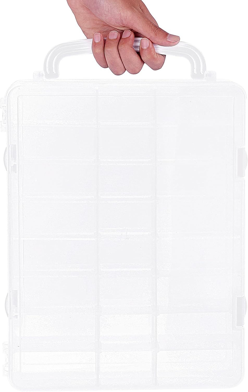 New brothread Double-Sided Storage Organizer/Box with Total 48 Adjustable Compartments, Removable Dividers for Embroidery and Sewing Threads, Embroidery Floss, Needles, Beads, Small Crafts & Toys
