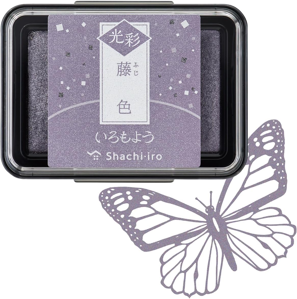 IROMOYO KOSAI Stamp PAD, Traditional, Shimmering Japanese Ink Colour, Oil-Based Ink pad - Pale Violet