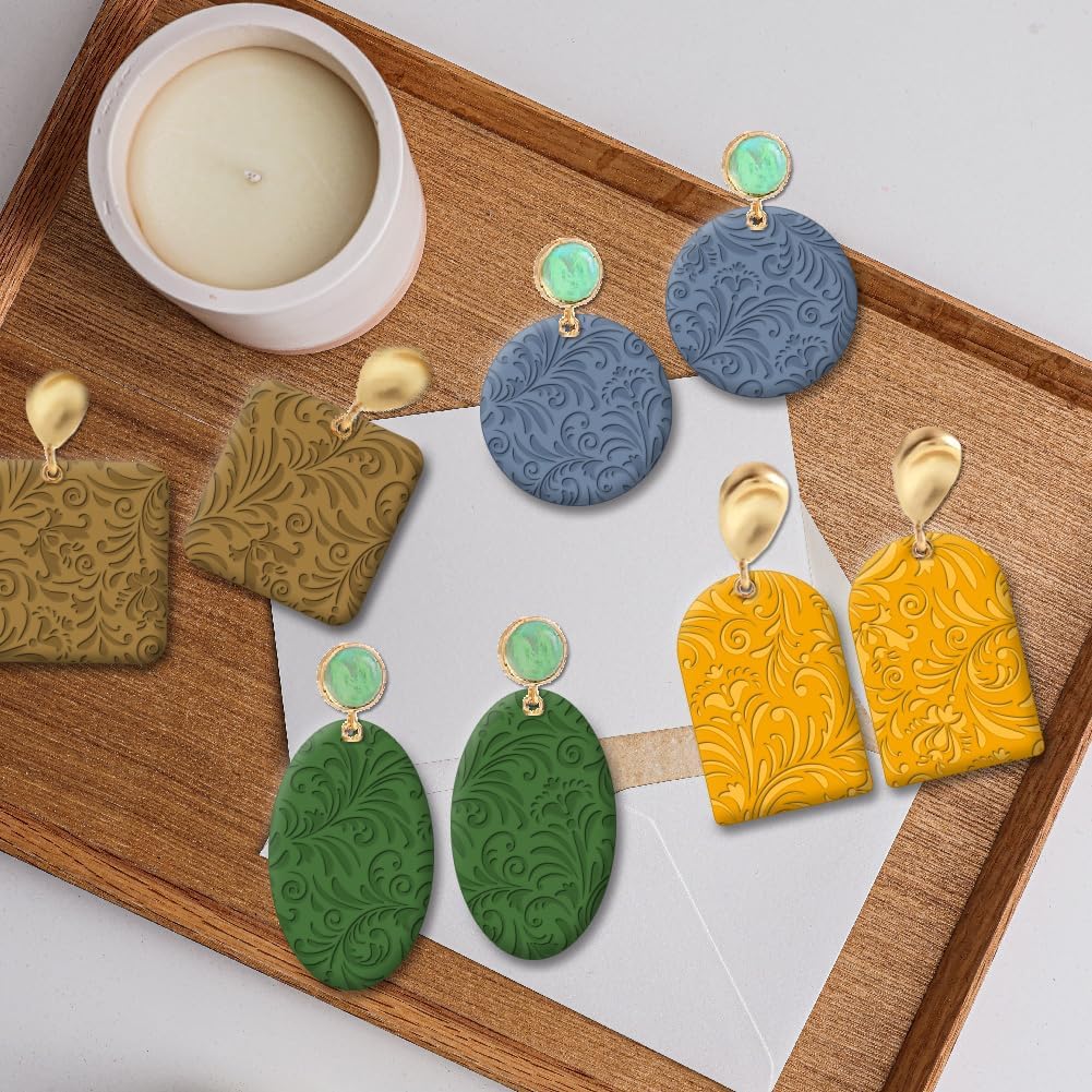 CHGCRAFT Polymer Clay Texture Sheets Fujiman Background Silicone Texture Stamp Clay Pad for Making Earrings Jewelry, 5.5x5.5inch