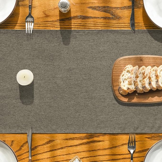Artoid Mode Coffee Brown Table Runner, Seasonal Fall Washable Kitchen Dining Table Decoration for Home Party Decor 13x72 Inch