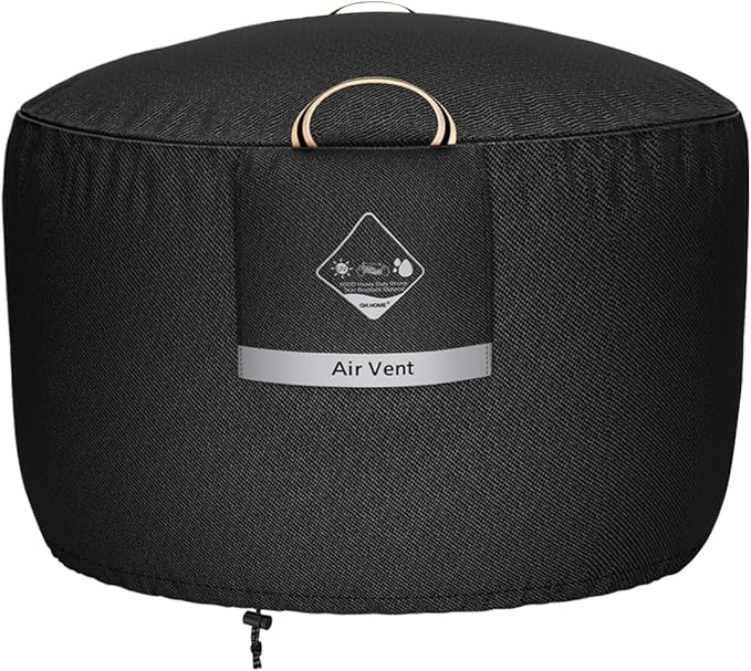 QH.HOME Fire Pit Cover Round Super Waterproof, 36" D X 24" H Outdoor Firepit Cover 600D Strong Tear Resistant, Premium Fading Resistant for Gas Fire Pit