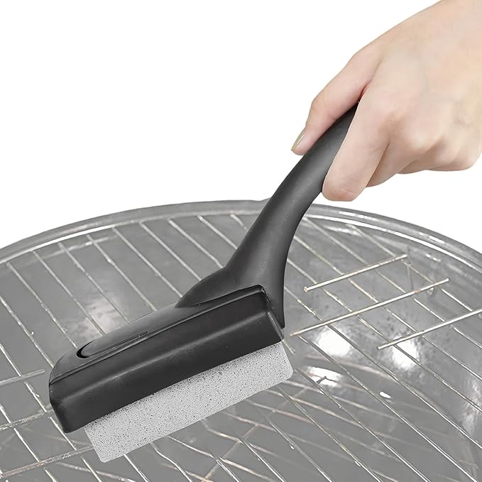 BBQ Grill Brush - Safe Bristle Free Cleaner, Rapid Scrubbing Barbecue Tool, Zero Wire Release Design, Handle for Deep Cleaning Grates, Outdoor Cooking Equipment, Home Restaurant