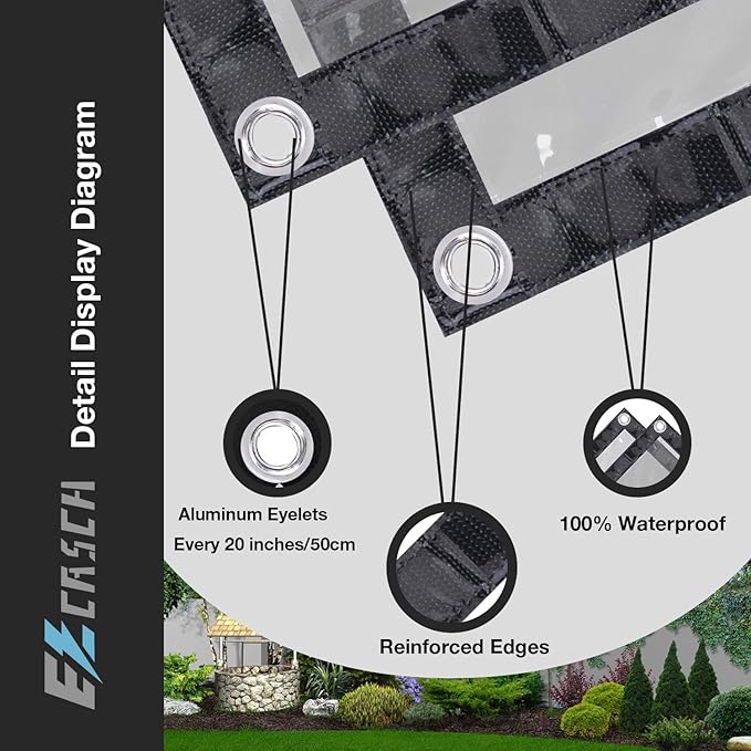 Clear Tarp 6' x 10', 15 Oz Clear Vinyl PVC Tarp Waterproof Tarpaulin 100% Transparent PVC Tarps Upgrade to Double The Cold Resistance-Temperature from -5°F to 140°F