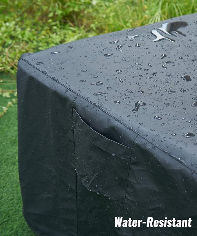 NUPICK 30 Inch Square Fire Pit Cover for Propane Fire Pit/Table, 100% Waterproof Cover Fits 28/30/32 Inch Fire Pit, All Weather Resistant