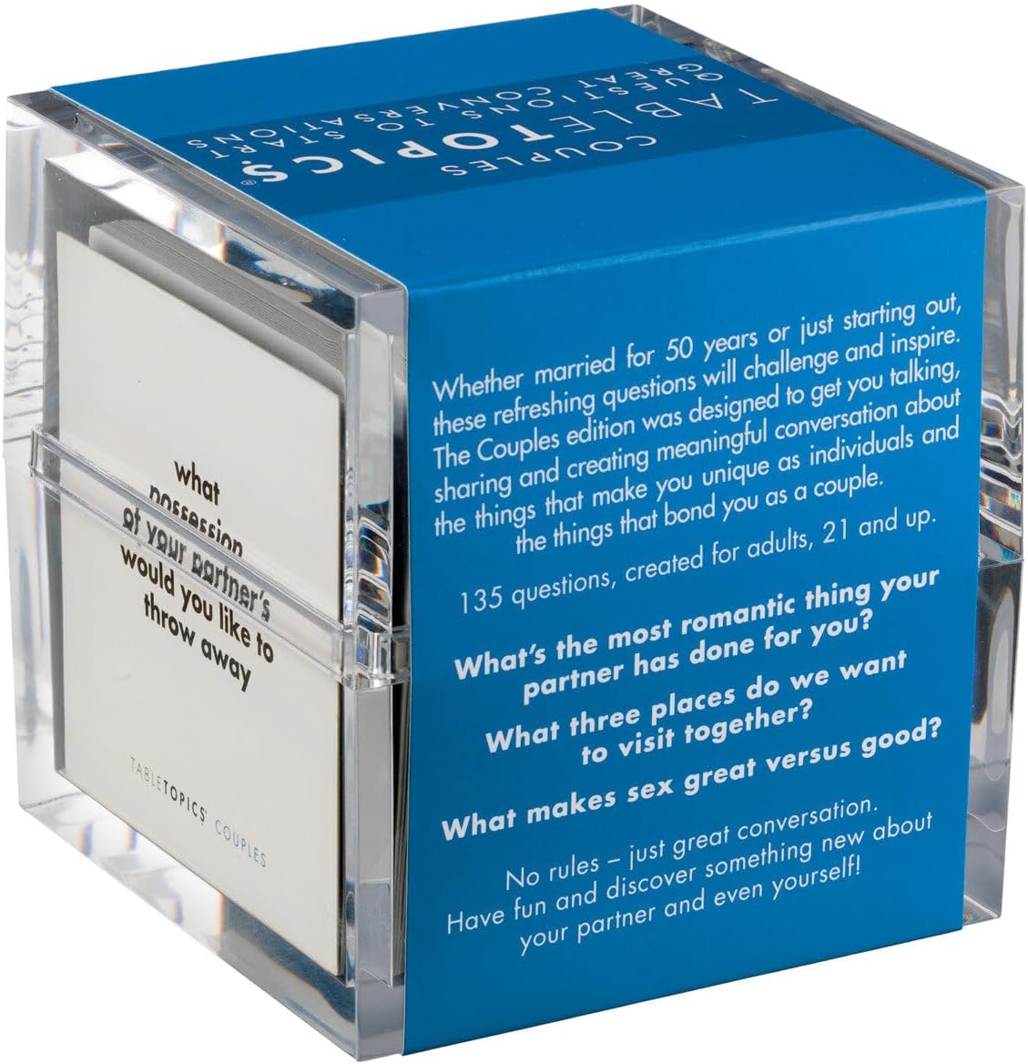 TableTopics Couples Conversation Cards for Romantic Partners with 135 Questions for Date Nights & Intimate Talks, Unique Gift for Anniversaries