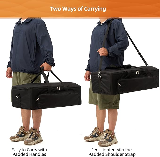 NOELIFE Bag for Ooni Fyra 12, Portable Carrying Case with Pockets for Ooni Pizza Oven Accessories, Padded Carry Bag Made of Thickened Fabric, Heavy-Duty and Water Resistant (Oven Not Included)