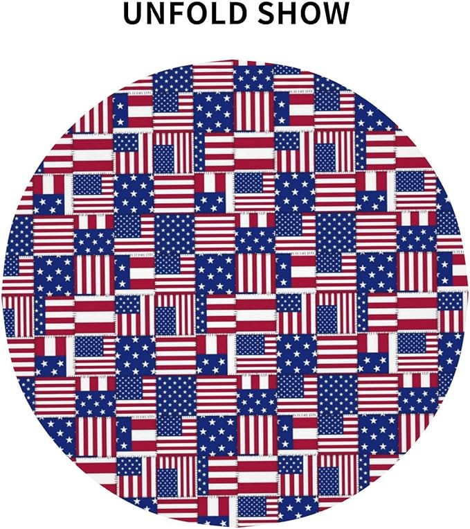 American Flag Joint Round Tablecloth - American Flag Tablecloth 60 Inch Waterproof Rustic Table Fabric Farmhouse Stripe Decorative for Picnic Party Holiday Home Indoor Outdoor