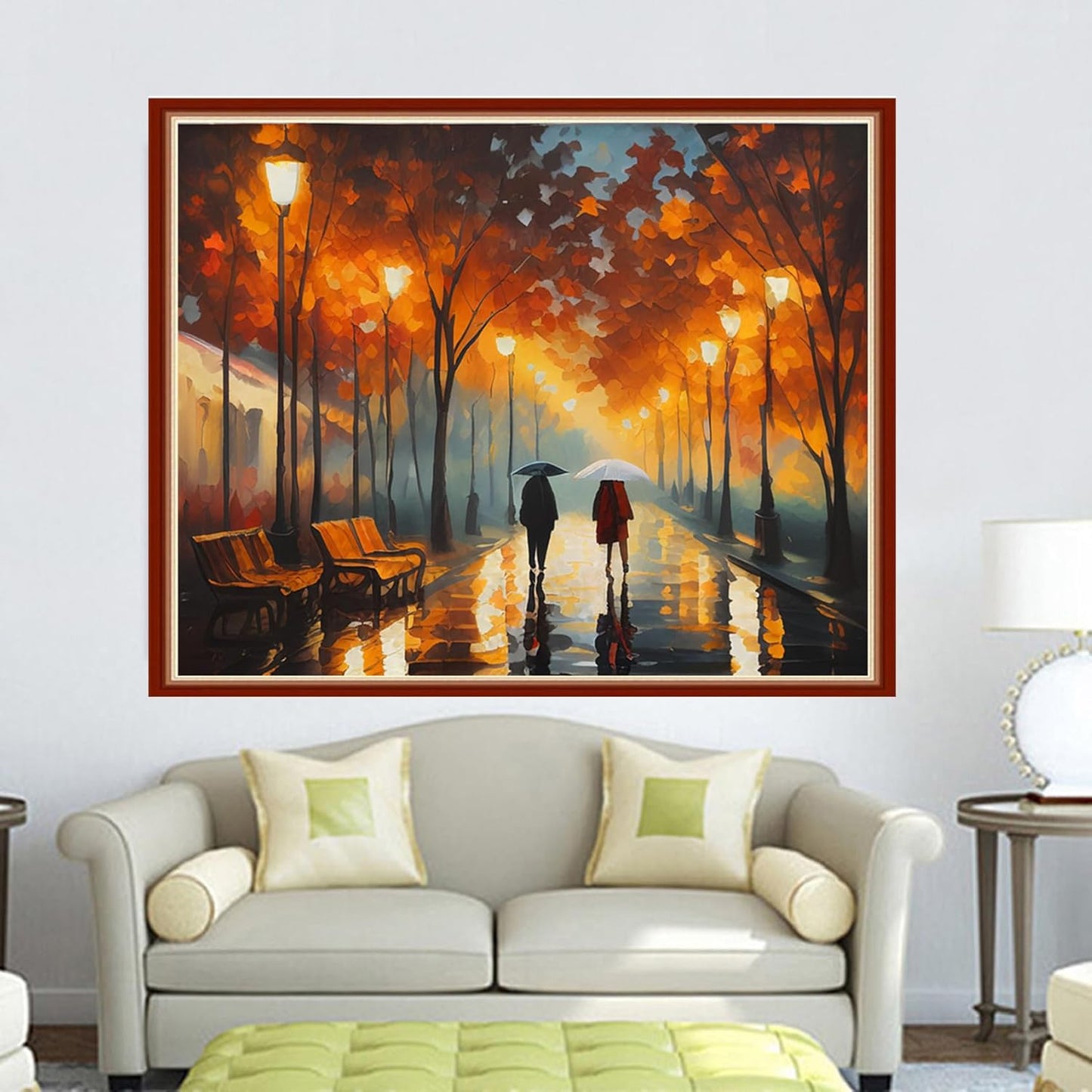 Dimensean Stamped Cross Stitch Kits Full Range of Embroidery Patterns Starter Kits for Beginners Adult or Kids DIY Cross Stitches Needlepoint Kits 11CT-Lovers Walk 15.7x19.7 inch