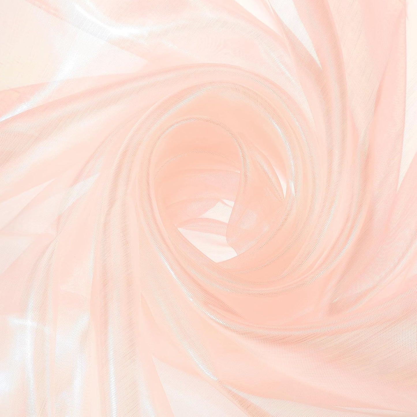 MECCANIXITY Iridescent Sheer Organza Fabric, 2 Yards x 59 Inches Solid Laser Holographic Shiny Fabric Organza Cloth for Wedding, Curtains, Costume, Photo Background, Champagne