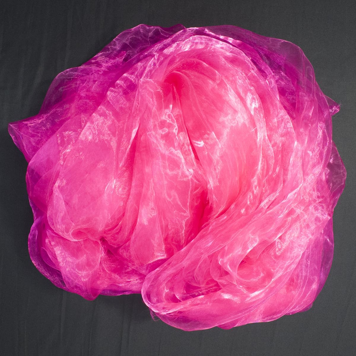 Two-Tone Iridescent Holographic Organza Fabric - 5.5 Yards by The Yard | Lightweight Sheer Tulle | for Wedding Dresses, Party Decor, DIY Crafts, Shiny Backdrops(ICY Shimmery Magenta)