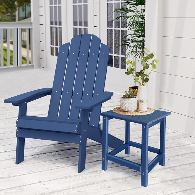 Outdoor Side Tables Adirondack, HDPE Small Table for Patio,Outside End Table for Porch, Deck, Pool, Weather Resistant/Easy Maintenance