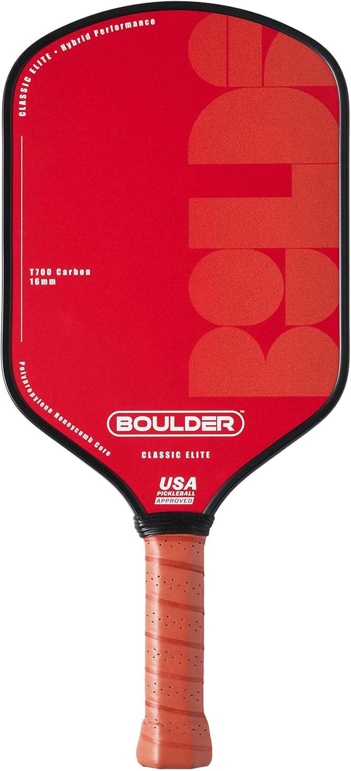 Boulder Carbon Fiber Pickleball Paddle | T700 Carbon Fiber | USAPA Approved, with Honeycomb Polymer Core | Pickleball Racket for Beginner & Experienced Players