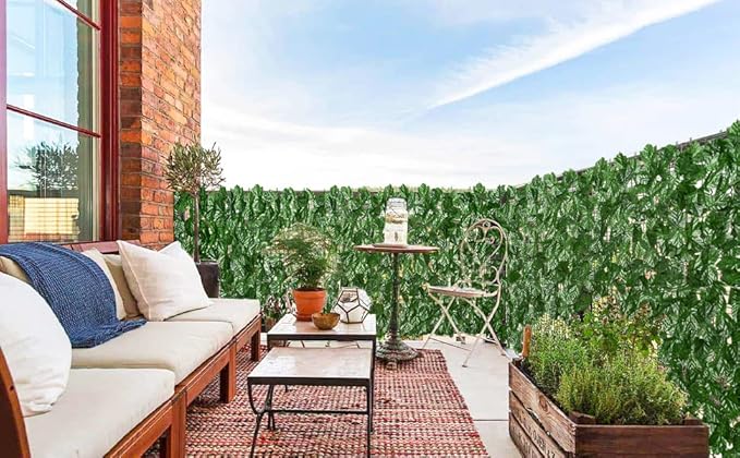 DearHouse Artificial Ivy Privacy Fence Wall Screen, 59x216.5inch Artificial Hedges Fence and Faux Ivy Vine Leaf Decoration for Outdoor Garden Decor