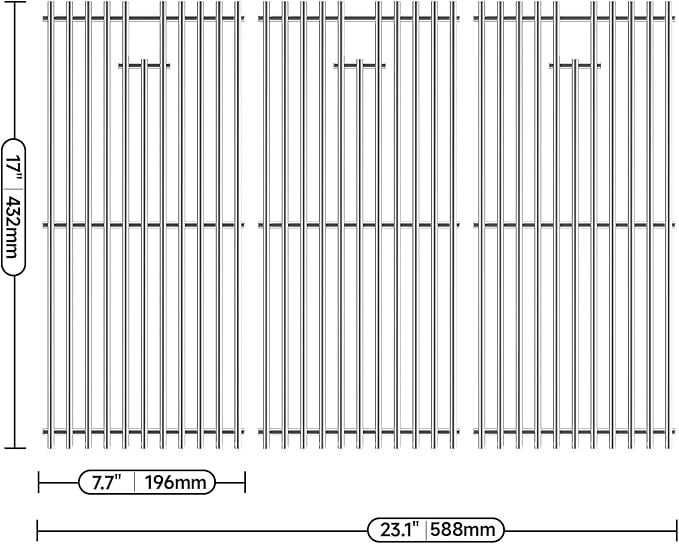 Stainless Steel Cooking Grates for Charbroil Commercial Infrared 463355220 463242516 463242515 466242615 463243016, for 463346017 466242616 463367016 463246018, G466-0025-W1A Replacement Parts