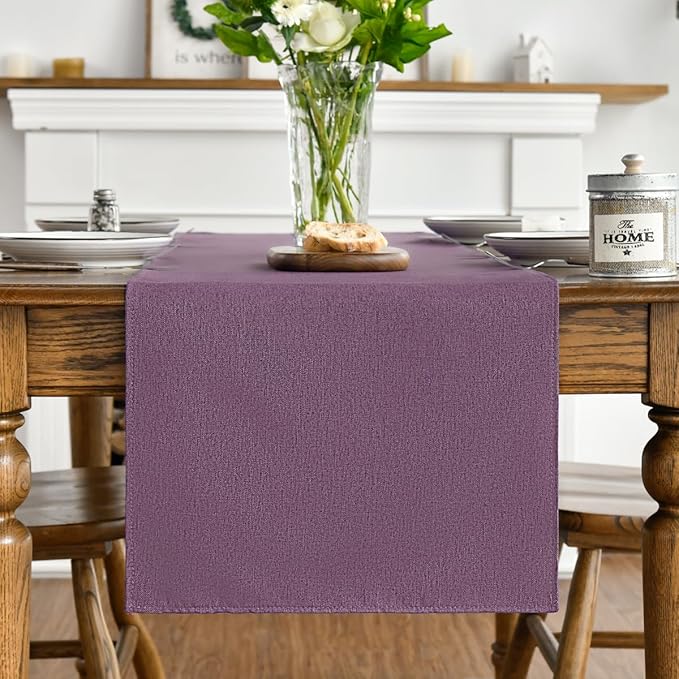 Artoid Mode Purple Table Runner, Seasonal Summer Washable Kitchen Dining Table Decoration for Home Party Decor 13x60 Inch