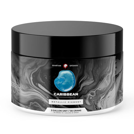 Spartan Epoxies Metallic Pigment Powder for Epoxy - 30 Unique Colors, 4oz for 1 Gallon and 12oz for 3 Gallons of Clear Epoxy, Made in the USA (Caribbean, 12oz (135 Grams))