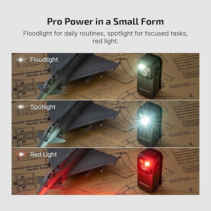 OLIGHT Oclip Pro EDC Flashlight Clip-on Light, Rechargeable 500 Lumens with Three Lighting Solutions Type-C Charging, Magnetic Flash Lights for Outdoor or Indoor Use(Phantom Squadron)