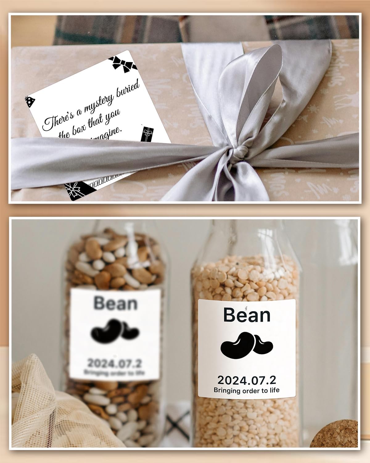 iEager White Square Thermal Label Stickers, 3" x 3" Self-Adhesive Square Direct Thermal Labels with Perforation Line, 500 Sheets/Roll