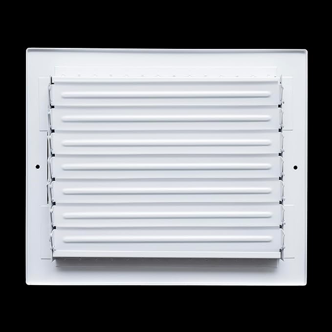 Fits 10x8 Duct Opening Steel Adjustable Air Supply Grille by Handua | Register Vent Cover Grill for Sidewall and Ceiling | White | Outer Dimensions: 11.75" X 9.75"