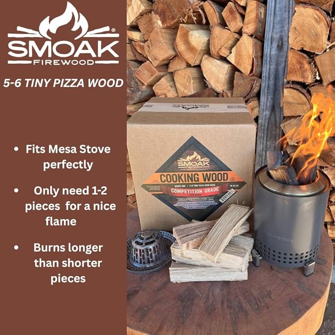 Smoak Firewood Cooking Wood Mini Splits - USDA Certified Kiln Dried (Maple, 5-6in Tiny Pizza Oven Wood) for Portable Pizza ovens (729 Cubic Inches)