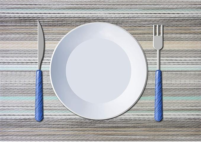 Colorful Placemats Set of 6, Non-Slip Heat-Insulation Table Placemats Easy to Wipe Clean Washable Placemat Indoor Outdoor (Teal)