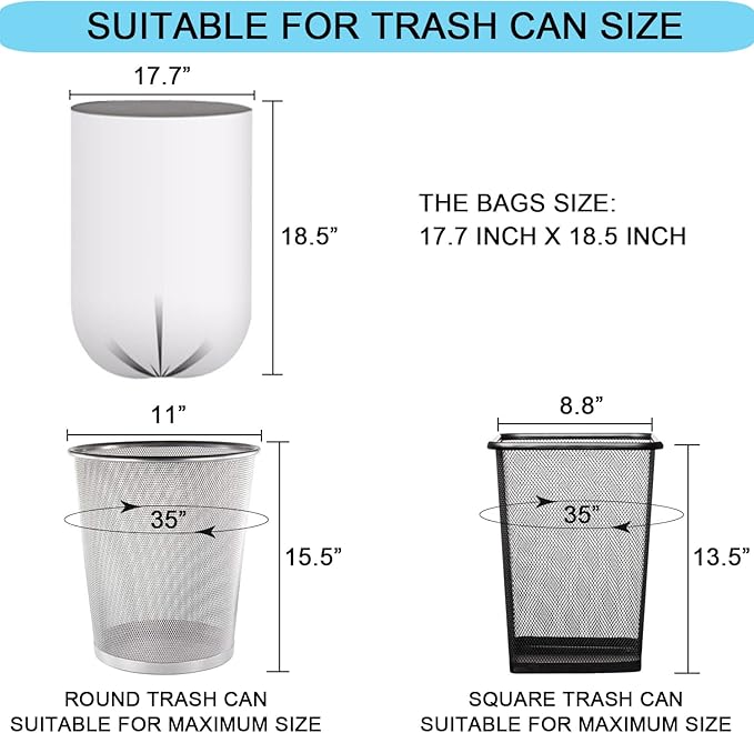 2 Gallon Small Trash Bags, Clear, 150 Counts/ 3 Rolls