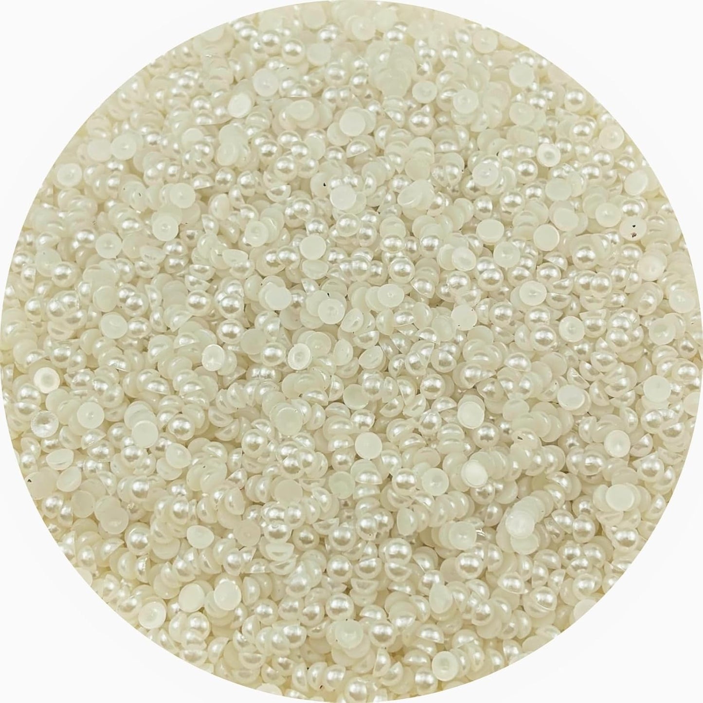 6000pcs 4mm Half Pearls for Crafts Flatback Half Round Pearl Beads for Jewelry Making Nail Art Scrapbook Craft Wedding Dress Decoration(Ivory White)