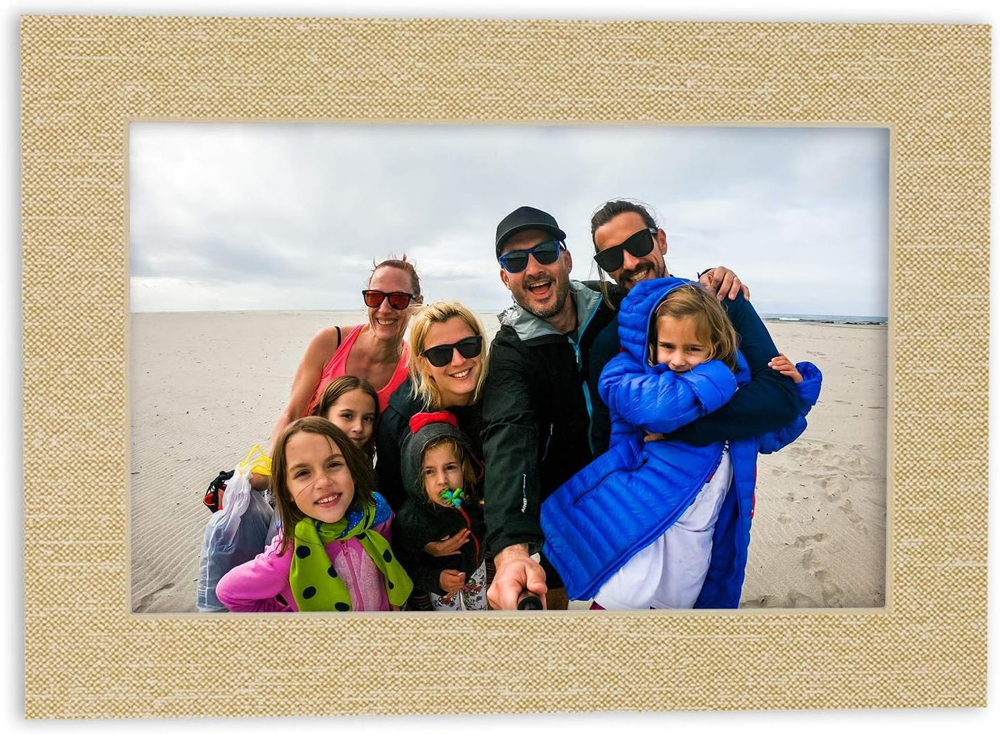 11x14 Mat Bevel Cut for 8.5x11 Photos - Acid Free Fresh Linen Canvas Precut Matboard With Backing Board and Crystal Clear, Self Seal Mat Bag - For Pictures, Framing - 4-ply Thickness