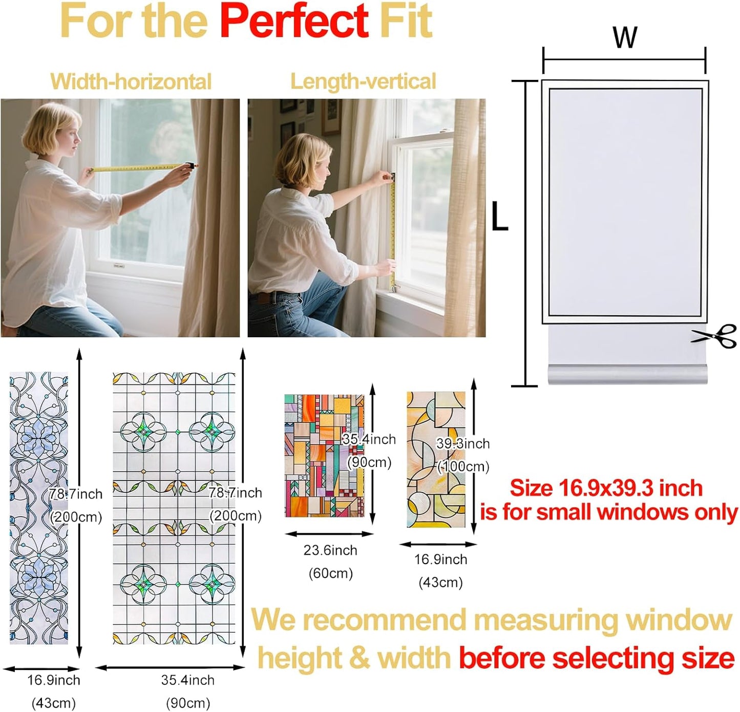 3D Stained Glass Window Privacy Film, Heat Control UV Blocking Static Cling Decorative Window Film for Bathroom,Front Door,Home Non Adhesive,35.4 x 78.7 inches Verdant Whispers