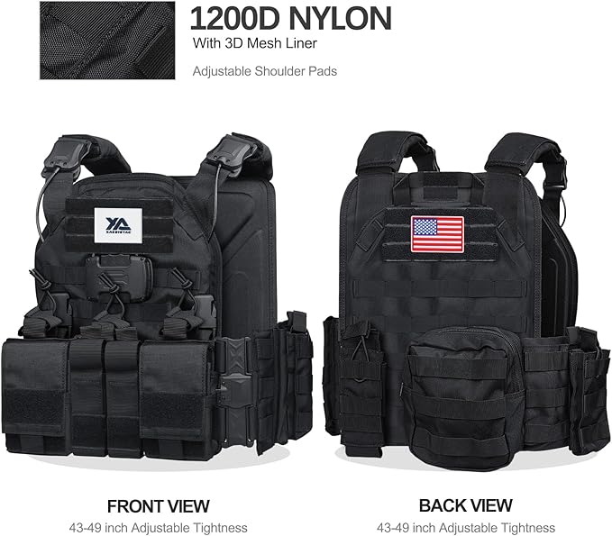 xaegistac Tactical Vest -Adjustable Modular Design for Outdoor, Hunting, and Security