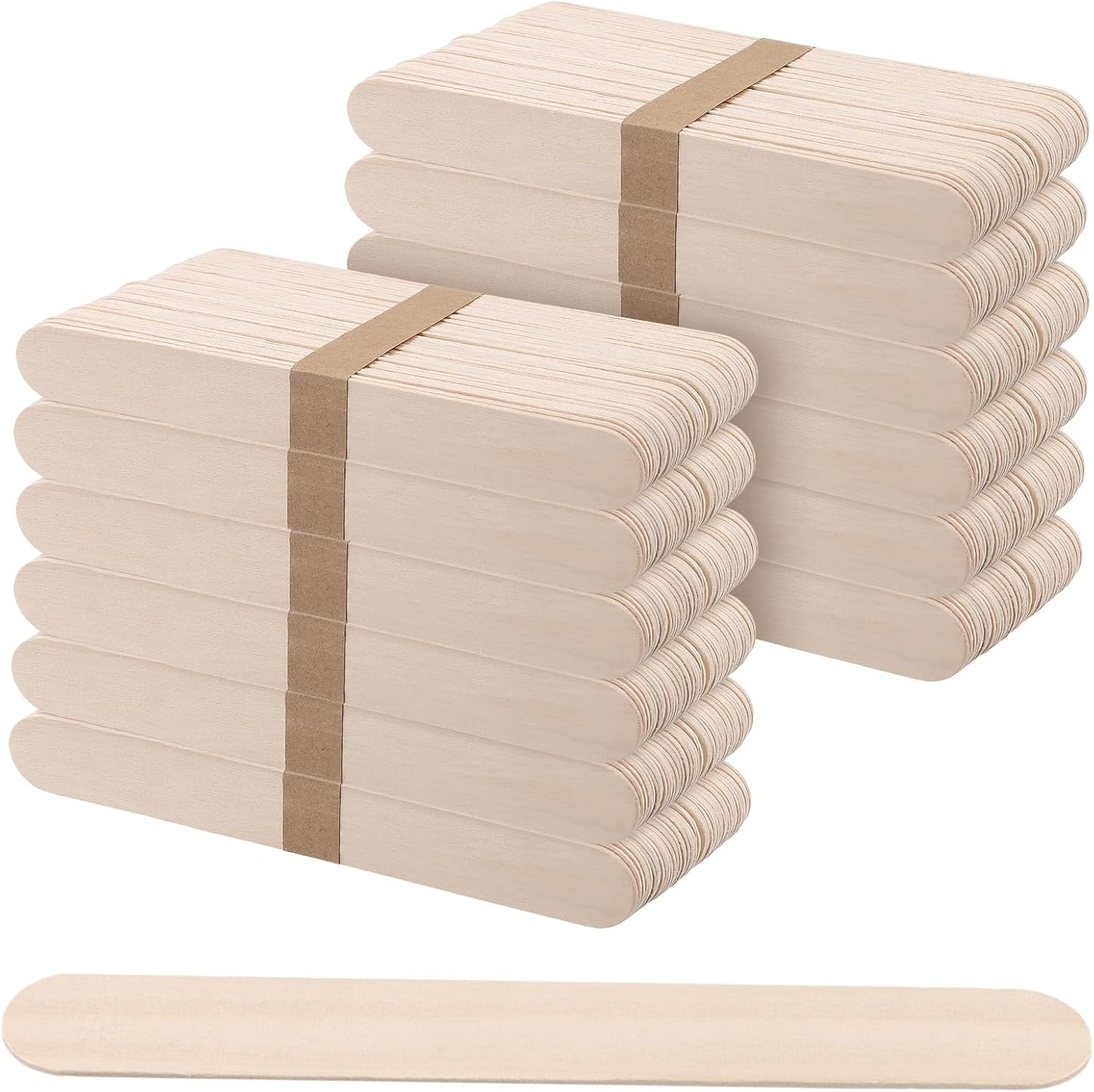 SOUJAP 600pcs 8 Inch Popsicle Sticks, Wooden Craft Sticks Bulk, Wood Ice Cream Sticks for Crafts Projects