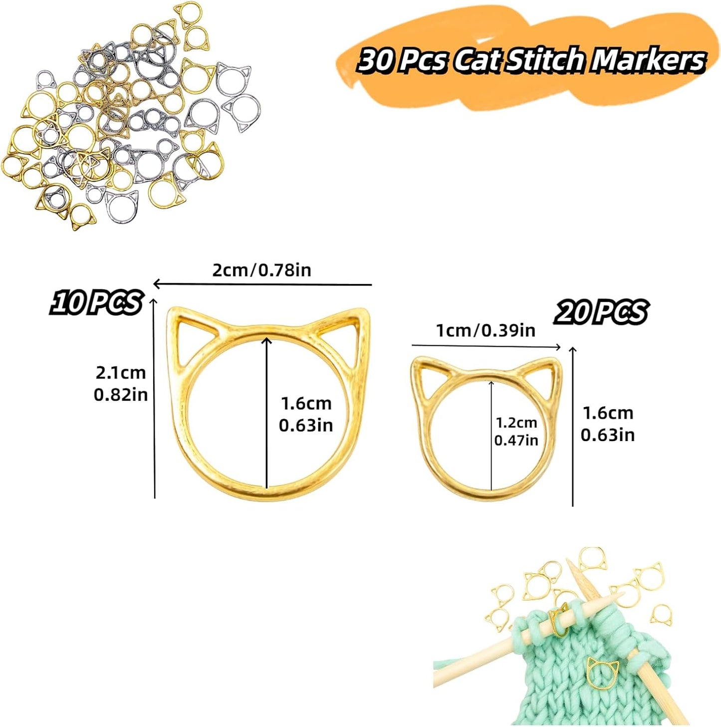 Hilsayum Cat Stitch Markers Cute Stitch Markers Metal Stitch Marker for Crocheting