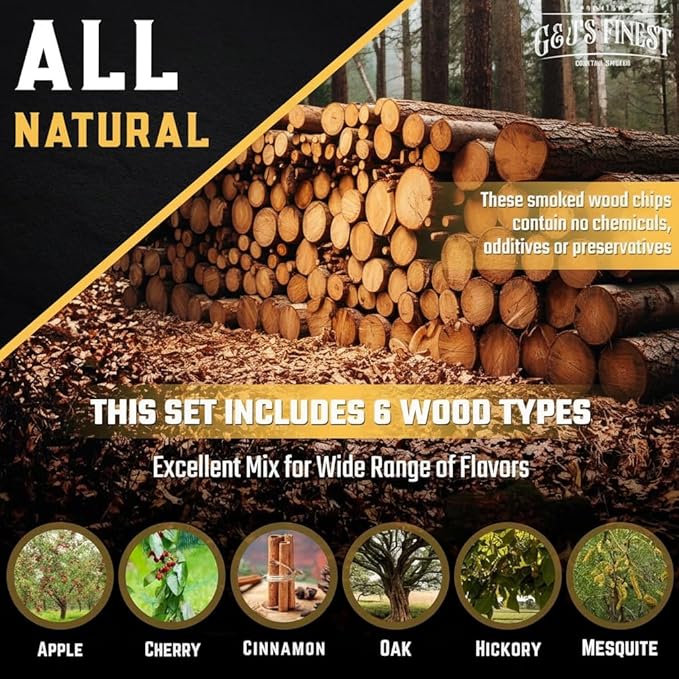 Whiskey Smoker Kit | Cocktail Smoker Kit| Bourbon Smoker Kit| Old Fashioned Smoker Kit with Quad Flame Torch, 6 Wood Chips & Wooden Box for Smoking Drinks| Whiskey Gift for Men (No Butane Incl.)