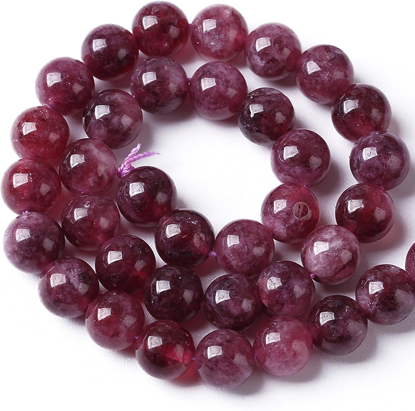 180PCS 4MM Natural Stone Kunzite Purple Jade Beads Round Loose Beads for Jewelry Making Bracelet 2 Strands 32"