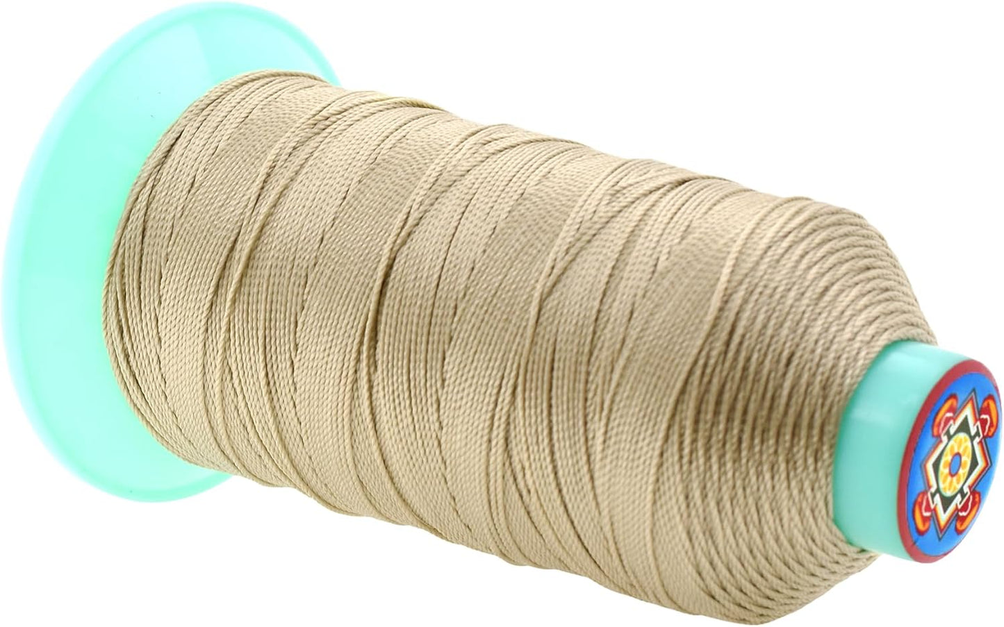 Mandala Crafts Bonded Nylon Thread Cream Heavy Duty Sewing Threads - 415 YDs Size 346 210D T350 Tex 350 Thread for Leather Jeans Weaving Outdoor Marine Upholstery Threads