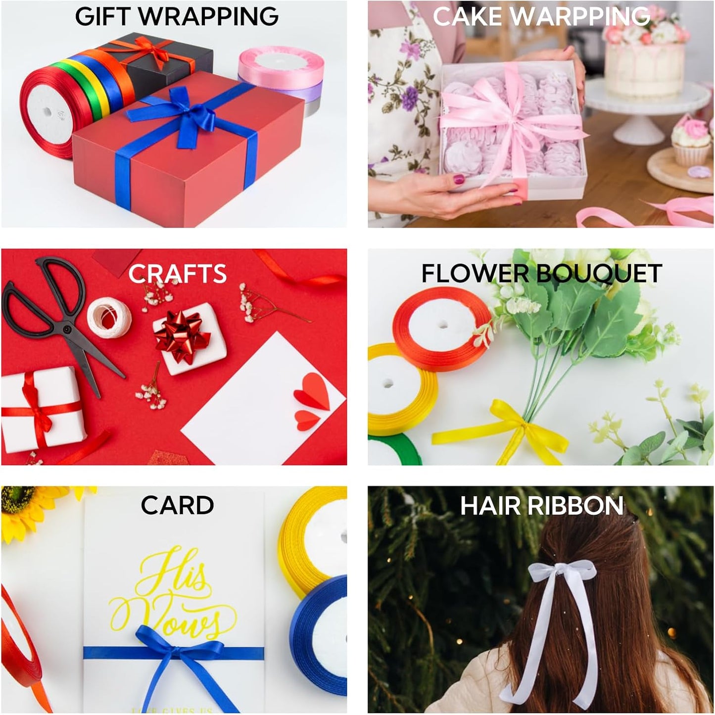 1 Inch 25 Yards Satin Ribbon Red, Solid Color Fabric Ribbon for Gift Wrapping, Wedding, Polyester Gift Ribbon for Birthday Party Decoration, Craft, Hair, Floral, Sewing