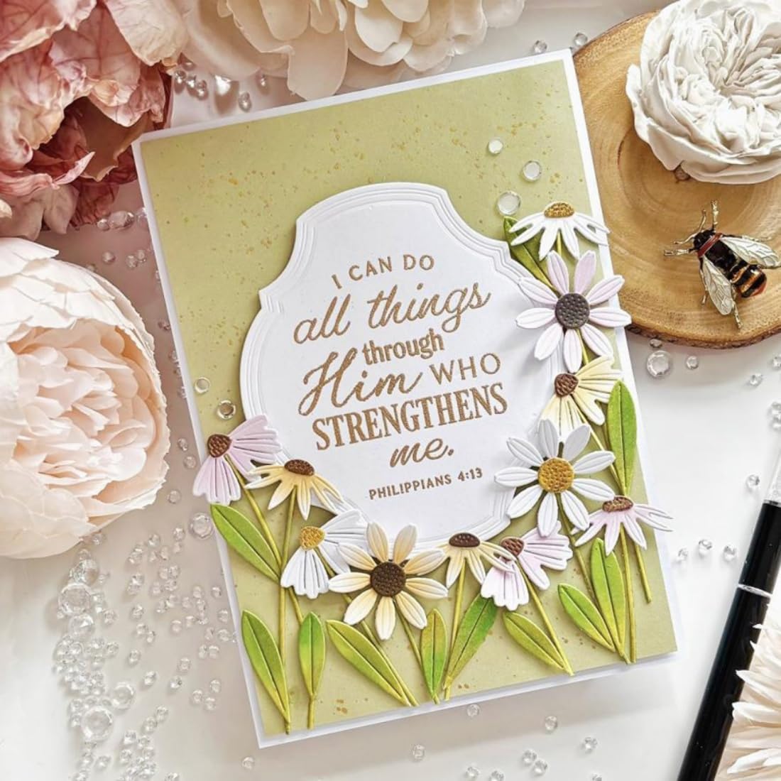 Cutting Dies Metal Stencils Scrapbooking Tools DIY Embossing Template for Paper Card Making Album Arts Crafts Supplies (Flower Set-20.4x10.1cm)