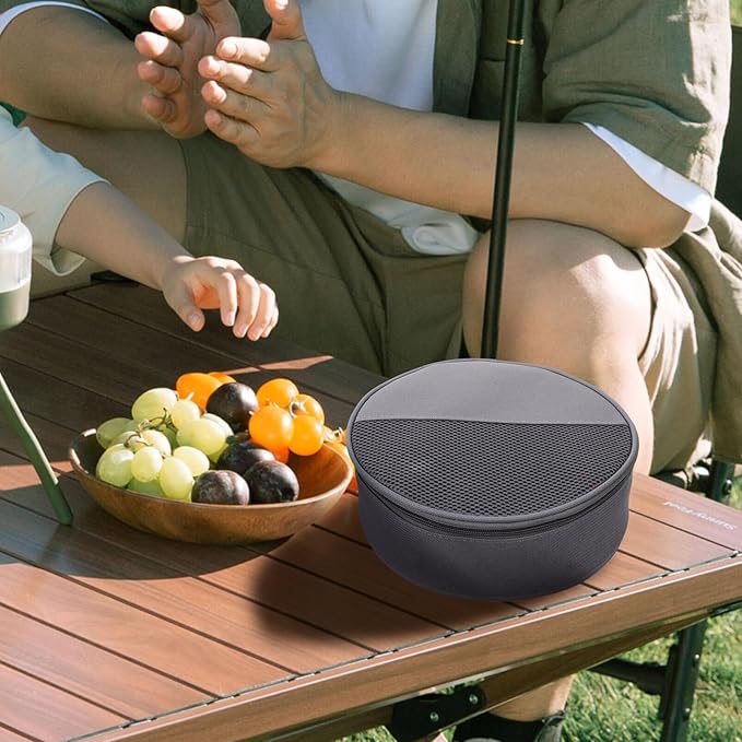SUPVOX Outdoor Tableware Bag for Camping Plate Organizer with Mesh Pockets and Oxford Cloth Durable Portable Storage 8.66X8.66X2.36 Inch for Hiking Picnic
