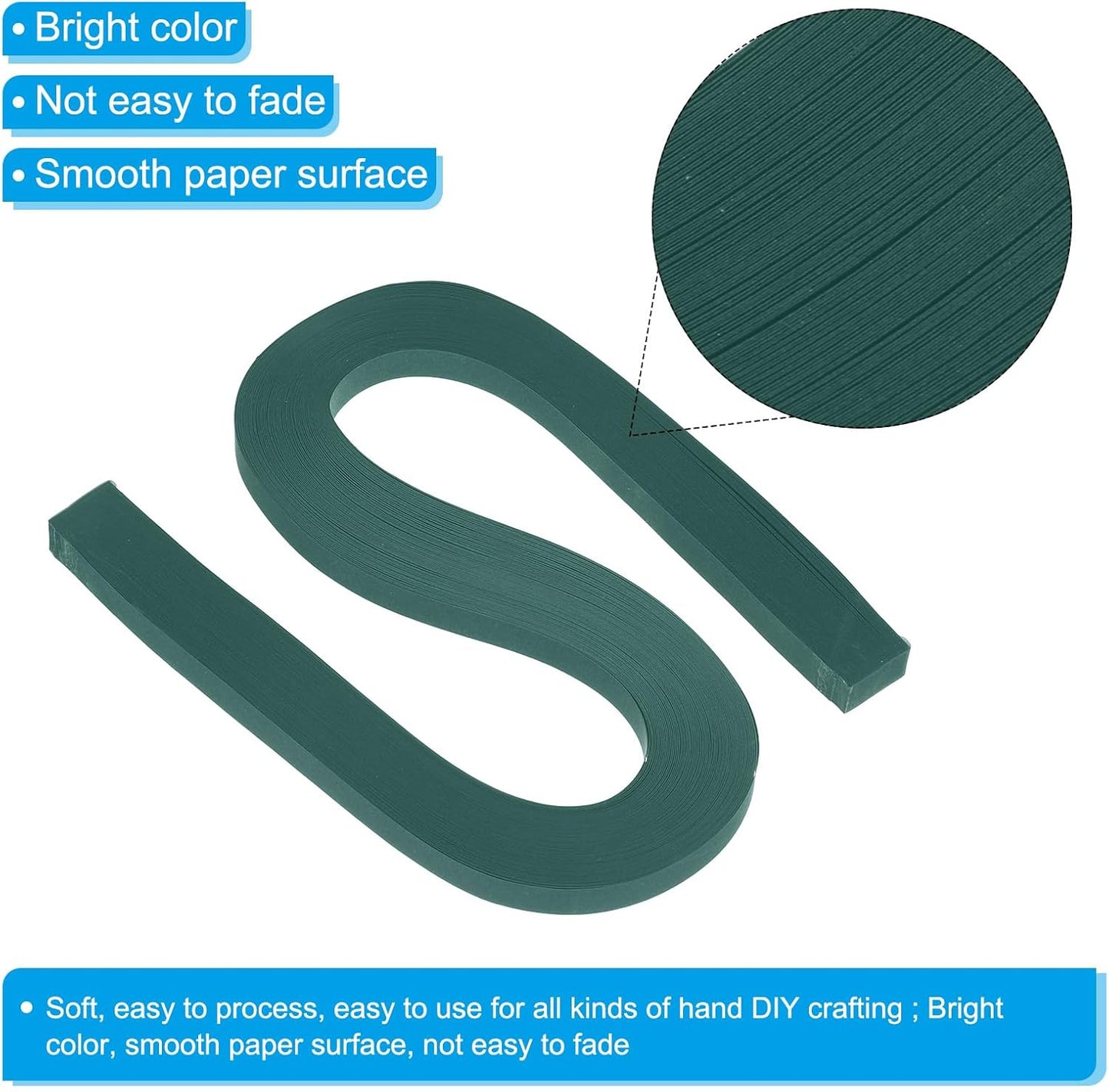 PATIKIL 360pcs Quilling Paper Strips Paper Flowers Quilling Kits 3/8"(10mm) Origami Paper for Adults Beginner Art Craft, 21"(54cm) Dark Blackish Green