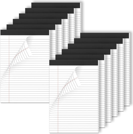 Legal Pads 12 Pack of Note Pads 6 x 9 Inch Notepad 21lb Thick Paper Legal Pad 30 Sheets Note Pad College Ruled Small Legal Pads 29 Lines Writing Pads for Writing, Sketching, and Note-Taking