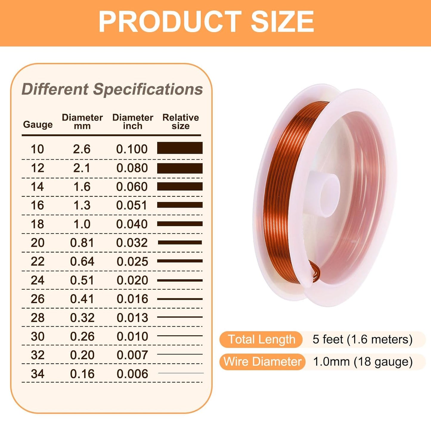 HARFINGTON 5ft Jewelry Wire, 18 Gauge (1mm) Brass Craft Soft Metal Tarnish Resistant Copper Beading Wire for Jewelry Making Supplies Crafting, Coffee