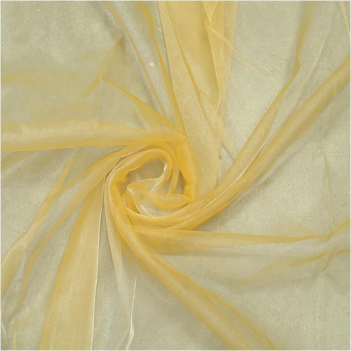 Pack of 5 Yard Bridal Solid Sheer Organza Fabric Bolt for Wedding Dress, Fashion, Crafts, Decorations Silky Shiny Organza 44" - (5 Yard, Gold)
