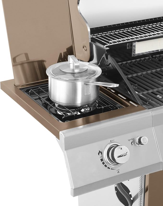 Royal Gourmet GA5403C 5-Burner Propane Gas Grill with Side Burner & Warming Rack, Outdoor BBQ Grill with 74,000 BTUs Output & 738 Sq. in. Cooking Area for Outdoor Barbecue, Coffee