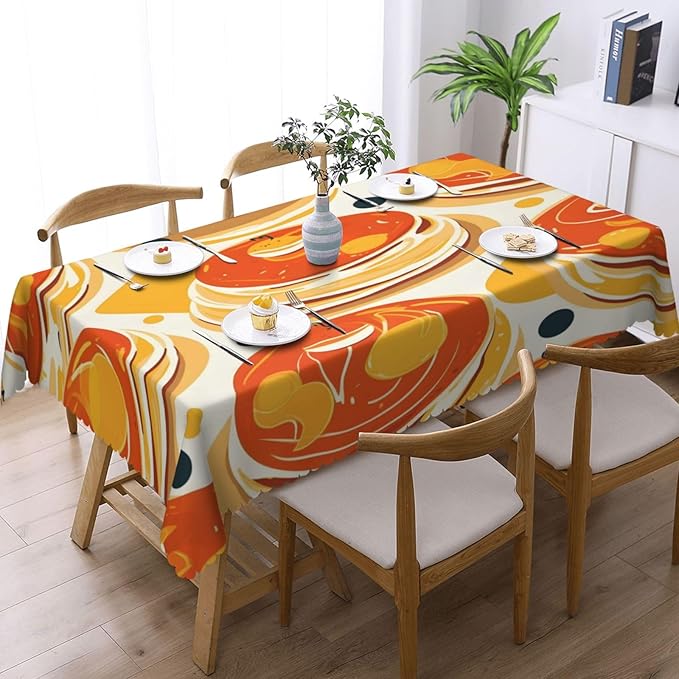 Rectangle Table Cloth Cake Pattern Waterproof Tablecloth 54 x 72 in Washable Table Cover for Home Kitchen Wedding Dining