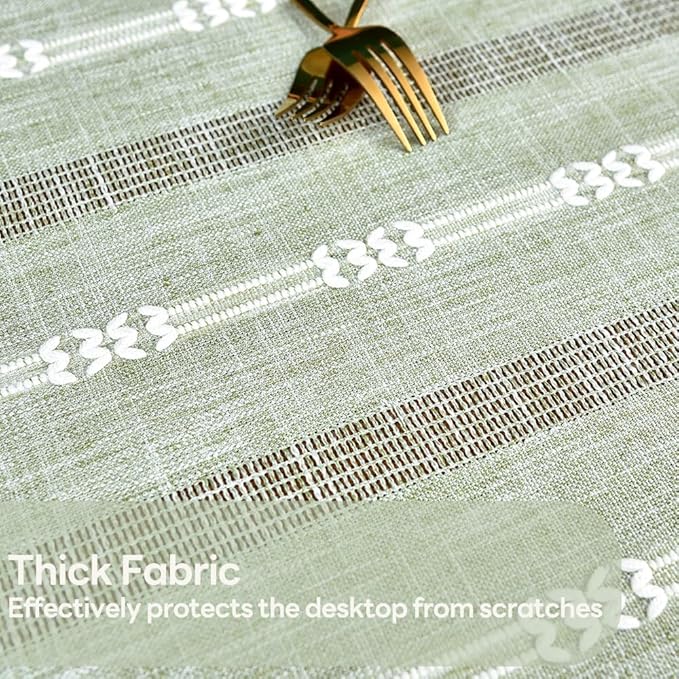 Heavy Duty Cotton Table Cloth for Rectangle Table Sage Green Tablecloth Rectangular Farmhouse Vintage Tablecloth Washable Rustic Table Cover (Sage Green, 52''x70'')