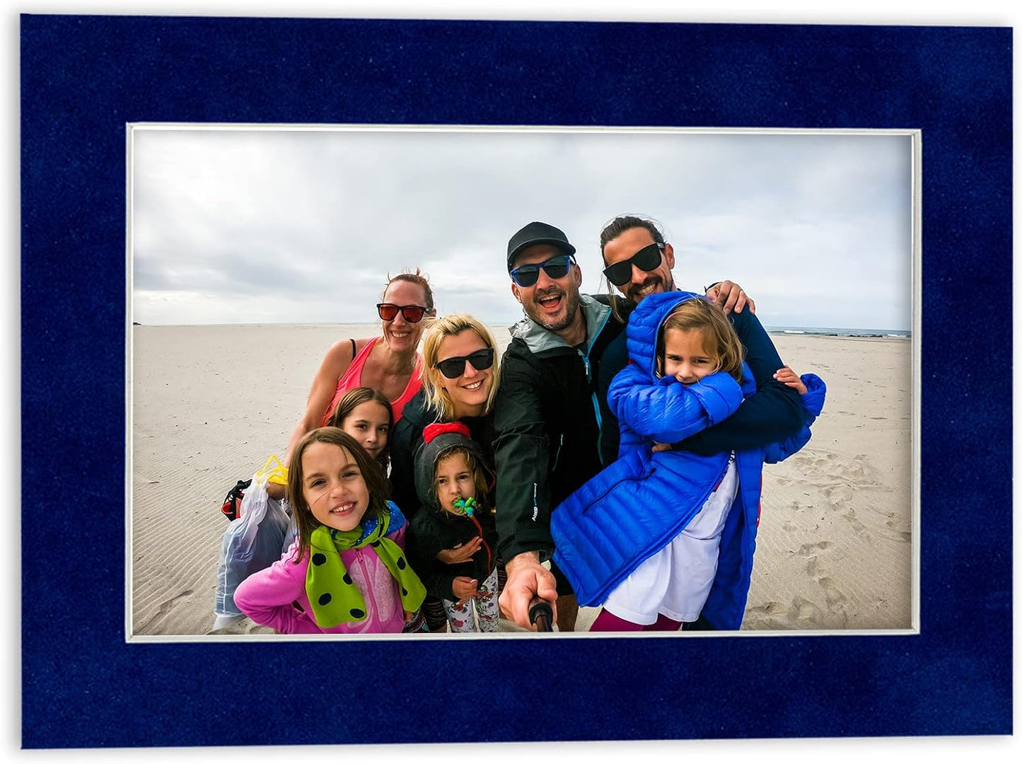 Pack of 25 Acid Free 11x14 Mats Bevel Cut for 8.5x11 Photos - Brooke Blue Suede Precut Matboards For Pictures, Photos, Framing - 4-ply Thickness