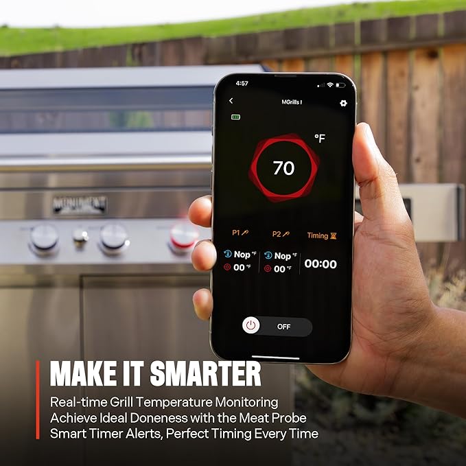 Monument Grills 6+1 Burner Smart Tech Propane Gas Grill, Denali 605Pro Stainless Steel Grill 78,000 BTU Outdoor Patio Yard Barbecue Grill with Side Sear Burner, Smoker Box, Cover and Rotisserie Kit